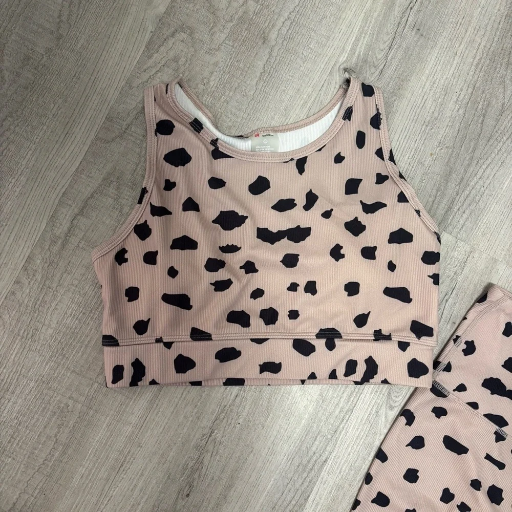 LA Society Blush/Tab Sports Bra with Black Spot Print - Picture 2 of 4